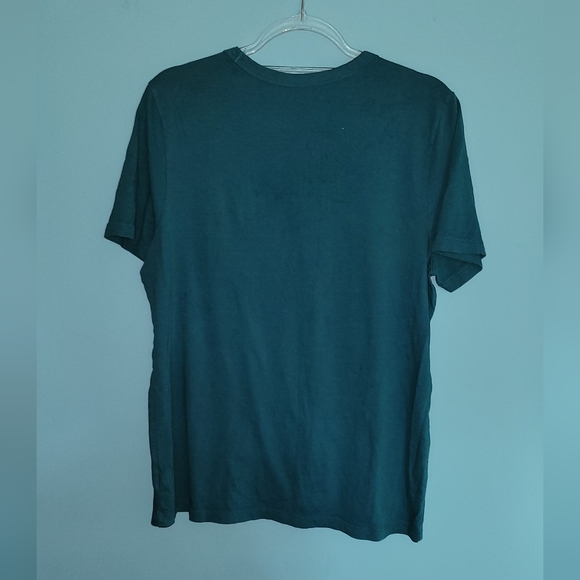 Universal Thread Women V-Neck Short Sleeve Cotton T-shirt Blue Size Large - Picture 2 of 4